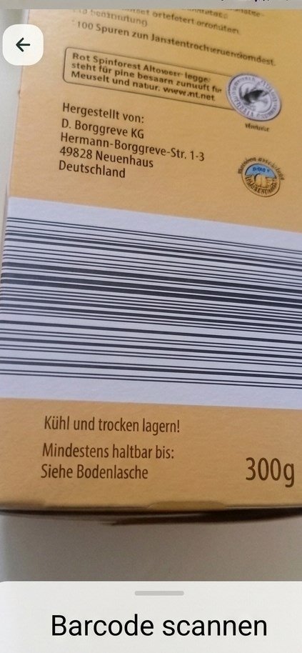 Barcode-Scan eines Produkts in der Recivita App
