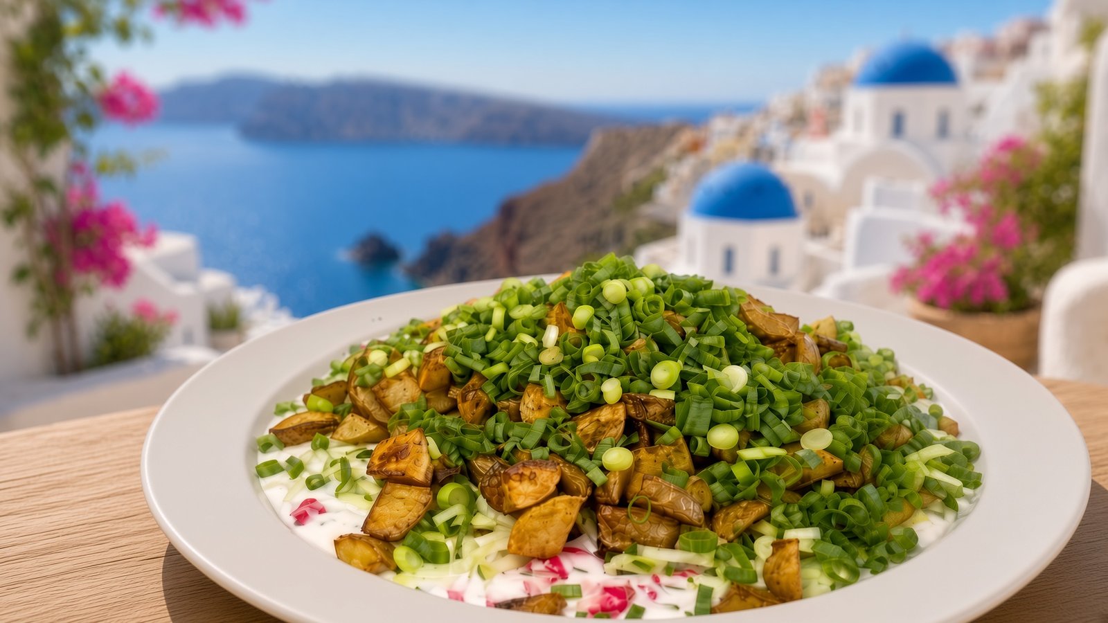Tzatziki-Kartoffelsalat mit Radieschen und Frühlingszwiebeln